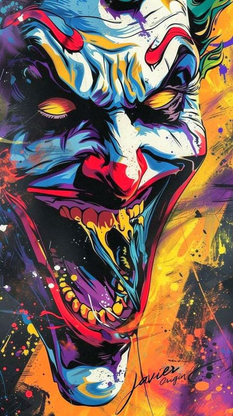 Joker Moodboard, The Joker Wallpaper, Joker Comic Art, Joker Graffiti, Dc Comics Joker, Grunge Artwork, Joker Cartoon, Joker Wallpaper, Drawing Colorful