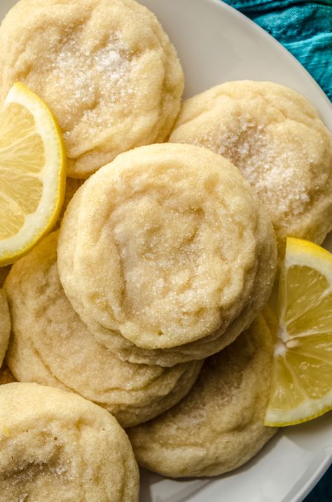 Lemon Sugar Cookies Recipe Chewy Lemon Sugar Cookies, Soft Lemon Sugar Cookies, Soft And Chewy Lemon Cookies, Simple Lemon Cookies, Low Calorie Lemon Cookies, Lemon Snickerdoodle Cookies, Lemon Ice Box Cookies, Lemon Powdered Sugar Cookies, Lemon Cookies Recipes Easy