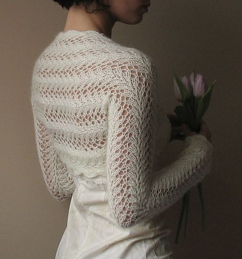 Ravelry: fasOLAAA's Long sleeve wedding shrug Long Sleeve Bolero Pattern, Bolero Pattern, Crochet Wedding Dresses, Lace Shrug, Shrug For Dresses, Wedding Shrug, Bolero Wedding, Shrugs And Boleros, Knit Shrug