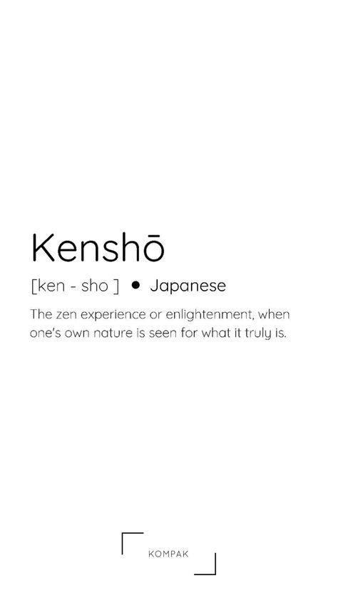 We all need a bit more Kenshō at the moment💆 Self care Wednesday it is, have a great day girls Pretty Japanese Words With Meaning, Word That Have Deep Meaning, Deep Japanese Words, Japanese Definitions, Words With Great Meaning, Japanese Words Wallpaper, Wallpaper With Deep Meaning, Words That Have Deep Meaning, Unique Meaningful Words