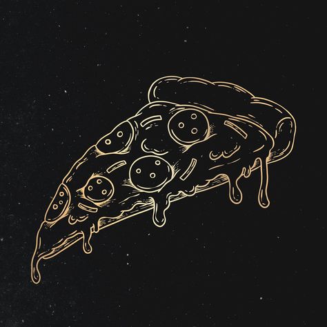 Golden pepperoni pizza slice sticker overlay on a black background  | premium image by rawpixel.com / Adj Pizza Black Background, Foodie Background, Pizza Emoji, Pizza Background, Sticker Overlay, Emoji Backgrounds, Background Gold, Pizza Pizza, Pizza Slice