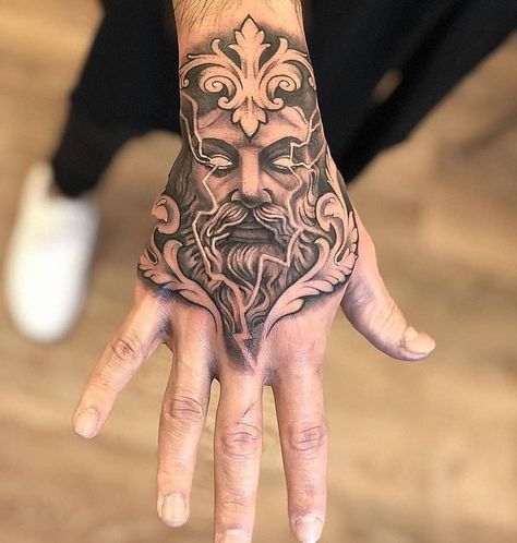 Zeus Hand Tattoo, Tattoo Main, Zeus Tattoo, Catrina Tattoo, Tato Henna, Forarm Tattoos, Tattoo Inspiration Men, Famous Tattoos, Cool Forearm Tattoos