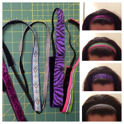 Make your own non-slip headache-free headband for just $2-4 each.  These DIY headbands are nearly identical to the Sweatyband brand version, which are fantastic for athletic activities since they stay put and won't slide off. Diy Headbands, No Slip Headbands, Athletic Headbands, Sewing 101, Sewing Diy, Diy Headband, Crafts To Do, Stocking Stuffer, Headache