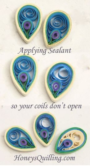 How to apply sealant to paper quilled jewelry so the coils won't open up - Honey's Quilling Quilling Ideas Unique, Quilling Art Unique, Quilling Patterns Tutorials, Quilling Instructions, Quilling Inspiration, Quilling Tools, Diy Quilling Crafts, Paper Quilling Earrings, Neli Quilling