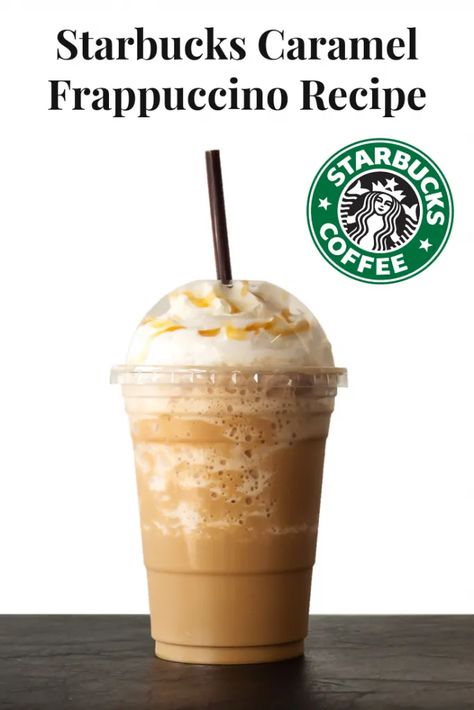 Caramel Frappuccino Recipe, Starbucks Caramel Frappuccino, Starbucks Frappuccino Recipe, Homemade Frappuccino, Frappe Recipe, Caramel Frappuccino, Mocha Frappuccino, Starbucks Caramel, Frappuccino Recipe