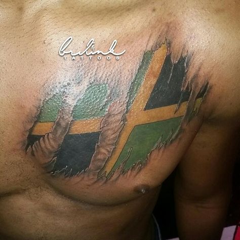 Jamaican Flag Tattoo Ideas, Tattoo Ideas For Men Arm, Jamaican Tattoos, Star Sleeve Tattoo, Tattoo Ideas Women, Jamaican Flag, Interesting Facts About Yourself, Flag Tattoo, Tattoo Ideas For Men