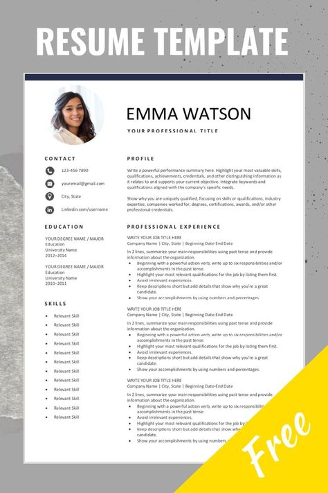 Are you looking for a free, editable resume template? Sign up for our job search tips and download this template for free. You can easily adjust it in Microsoft Word. #resumetemplate #resume #jobsearch #jobhunt #freeresume Editable Cv Template Free, Work Cv Templates, Simple Cv Template Free Download, Resume Free Template, Modern Cv Template Free Download, Cv Template Word Free Download, Editable Cv Template Free Download, Cv Free Template Download, Modern Resume Template Free Download