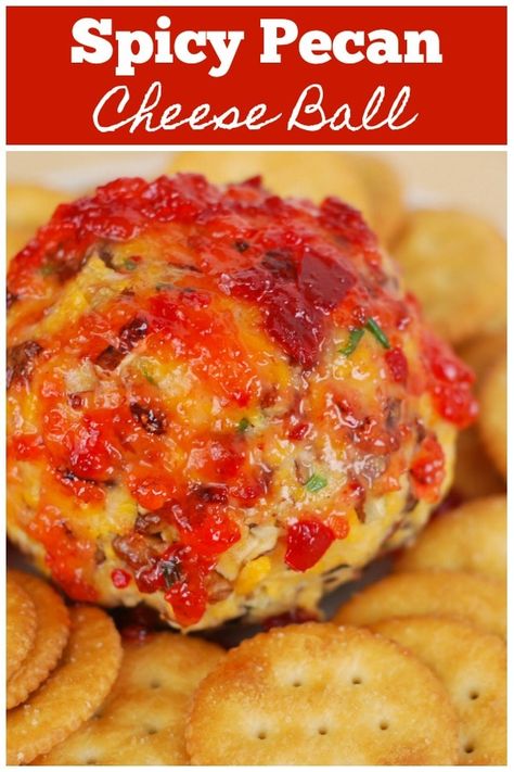 Hot Pepper Jelly Cheese Balls, Valentine's Snacks, Spicy Cheese Ball, Bacon Cheeseball Recipes, Bacon Cheese Ball, Cheeseball Recipes, Pepper Jelly Dip, Pecan Cheese Ball, Best Party Snacks