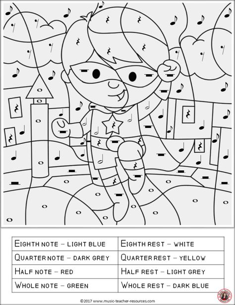 Notes And Rests, Music Coloring Sheets, Free Music Worksheets, Music Theory Worksheets, Music Teaching Resources, Music Lessons For Kids, Blues Piano, Elementary Music Lessons, Music Worksheets