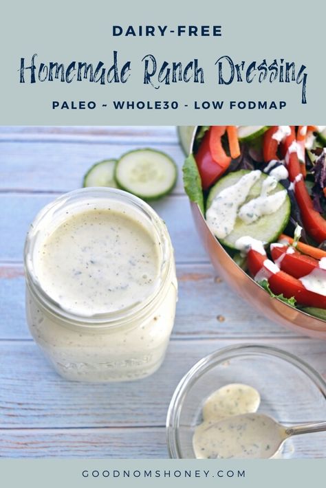 Dairy Free Ranch Dressing, Low Fodmap Meals, Low Fodmap Recipes Dinner, Ranch Dressing Recipe Homemade, Fodmap Recipes Dinner, Fodmap Meals, Fod Map, Fodmap Food, Low Fodmap Diet Recipes