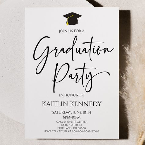 Elegant Graduation Party, Grad Cards, Graduation Party Invitation, Graduation Party Invitations, Event Center, Minimalist Modern, Perfect Party, Party Design, Graduation Party