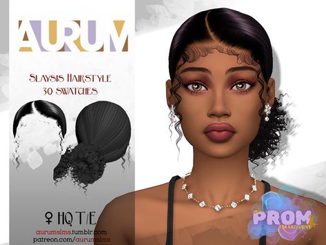 Sims 4 Bun Hair, Sims 4 Cc Bun, Alpha Hair Cc, Sims 4 Alpha Cc Hair, Sims 4 Hair Cc Alpha, Sleek Low Bun, The Sims 4 Custom Content, Female Sims, Sims 4 Tattoos