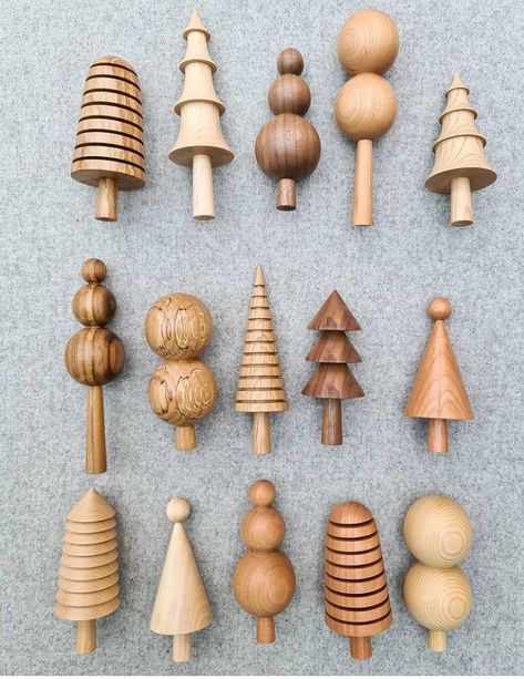 Small Wood Turning Projects, Wood Lathe Projects For Beginners, Mini Lathe Projects, Wooden Trees, Wood Christmas Decorations, Turned Art, Lathe Projects, Wood Candle Sticks, Mind Up