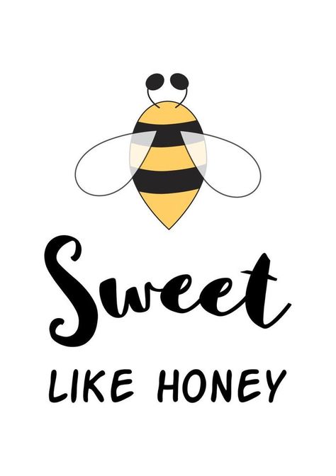 Sweet like honey. Cute baby love quote. Phrase with bee isolated on white. Love quotes poster. Hand drawn banner. Baby shower design. Romantic quote for valentines day wedding. Vector illustration. Sweet As Can Bee, Sweet Like Honey, Dickson Tennessee, 2024 Art, Banner Drawing, Bee Fabric, Machines Fabric, Valentine Quotes, Baby Love Quotes