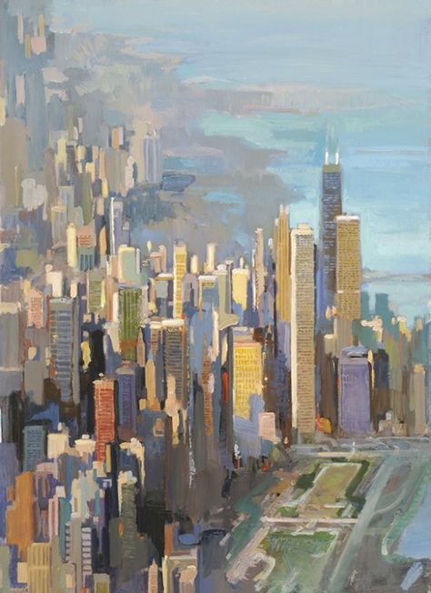 Francis Livingston - New York City Skyscrapers Textiles Architecture, City Scapes, Skyline Painting, Boutique Business, Abstract City, City Painting, Cityscape Art, Building Art, City Scene