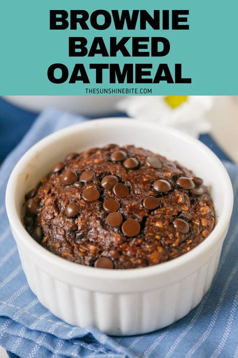 Make Ahead Meal Prep, Brownie Baked Oatmeal, Baked Oats Recipe, Cereal Bread, Healthy Chocolate Cake, Cooking Oatmeal, Prep Breakfast, Yogurt And Granola, Oats Recipe