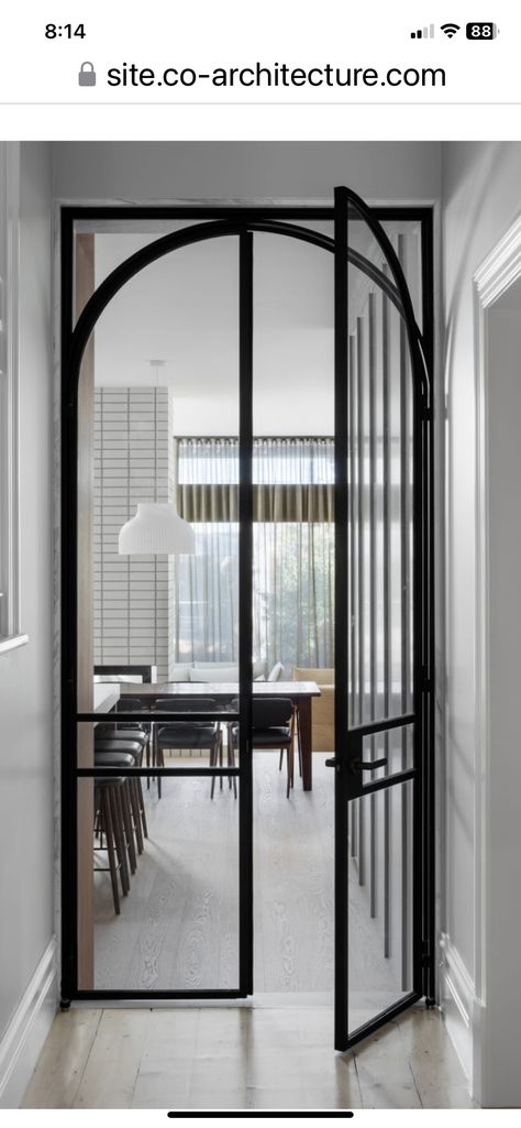 Steel Frame Doors, Steel Doors And Windows, Clifton Hill, King Photography, Victorian Buildings, House Fashion, Modern Residence, Arched Doors, Door Design Modern