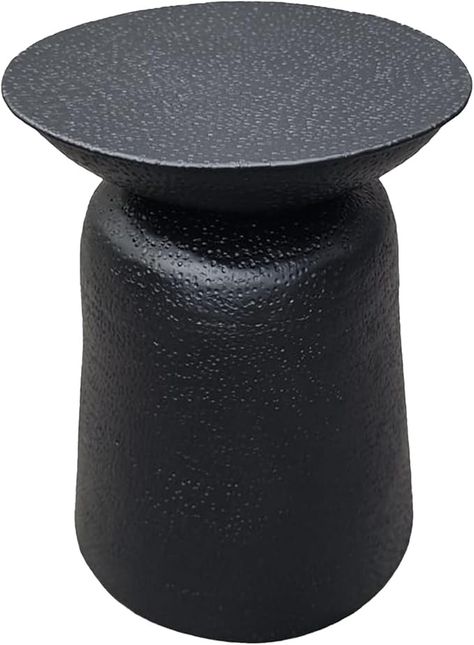 Amazon.com: The Urban Port Josi 21 Inch Round Side End Table, Handcrafted Hammered Design, Drum Pedestal Aluminum Base, Matte Black : Home & Kitchen Side End Table, Black Home, The Urban, End Table, Home Kitchen, End Tables, Drums, Matte Black, Siding