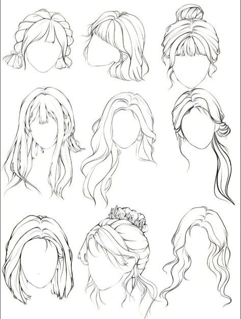 Drawing Hair Tutorial, 얼굴 드로잉, Fashion Drawing Sketches, Fashion Drawing Tutorial, Seni Dan Kraf, Hair Sketch, Easy Drawings Sketches, Art Tutorial, Art Tutorials Drawing