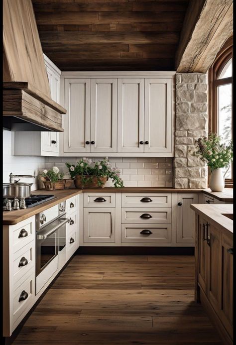 Modern Rustic Kitchen Ideas, Modern Rustic Kitchen, Rustic Kitchen Ideas, Rustic Modern Kitchen, Farmhouse Kitchen Design, Rustic Farmhouse Kitchen, Kitchen Cabinet Remodel, Kitchen Farmhouse, Farmhouse Style Kitchen