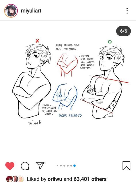 Im uploading a screenshot so it's easier to find. (©miyuliart on Instagram) Arms On Knees Pose Drawing, Someone Crossing Their Arms Reference, How To Connect Arms To Torso, Miyuliart Tutorials, Arms Crossed Over Chest Reference, Arm Side View Reference, Person Crossing Arms Reference Drawing, Arms Crossed Side View, Clingy Pose Reference