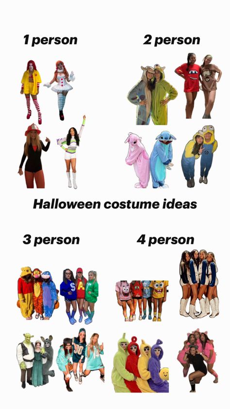 There’s ideas for one,two,three and 4 people 4 People Halloween Costumes, 2 Person Halloween Costumes, Fun Halloween Outfits, Couples Halloween Costume Ideas, Cute Group Halloween Costumes, Friend Costumes, Halloween Costume Ideas For Couples, Clever Halloween, Costume Ideas For Couples