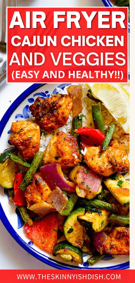 Air Fryer Chicken And Vegetables, Spicy Chicken Bites, Skinnyish Dish, Recipe For Air Fryer, Ww Food, Homemade Cajun Seasoning, Raw Chicken Breast, Air Fryer Recipe, Easy Summer Meals