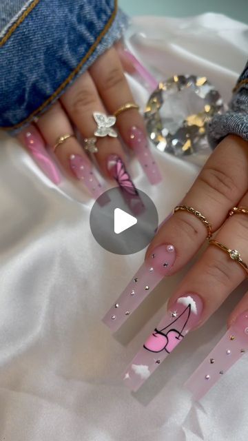 Honey Phan on Instagram: "Do you love this jelly pink???  More so like clear pink 🌸. Just perfect for this spring ♥️  @honeysnailsecret  Products used: acrylic powder Crystal clear, gel paint, linework brush, Pearls, rhinestones, gel art liner and matte topcoat.  Other Products used: EMA monomers, Acrylic Brush size 16, xxl non c curve tips.   Available for purchased at location: Honey Nail Supply For pick up ONLY 2200 Norcross Pwk #245 Norcross GA 30071  Or on website  www.Honeysnailsecret.com  #nails #nailsdesigns #longnailsdesign #cutenails #nailart #nicenails #bestnails #nailideas #nailtutorial #brightnails #springnails #flowersnails #pinknails #diamondnails" Acrylic Brushes, Gel Art, Bright Nails, Diamond Nails, Acrylic Powder, Crystal Nails, Nail Supply, Nail Tutorials, Spring Nails