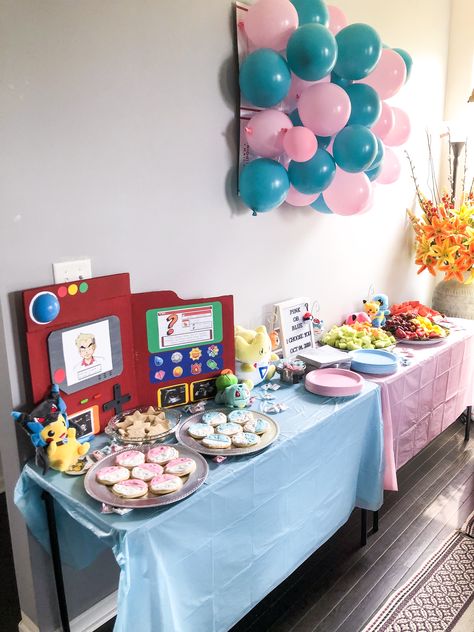 Pokemon Gender Reveal Ideas, Pokemon Gender Reveal, Pokemon Nursery, Baby Pokemon, Gender Reveal Ideas, Pokemon Theme, Baby Gender Reveal Party, Baby Gender Reveal, Reveal Ideas