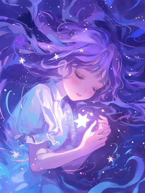 Anime Surrealism Art, Purple Girl Animes, Galaxy Drawing Aesthetic, Anime Wallpapers Aesthetic Purple, Galaxy Anime Pfp, Space Anime Aesthetic, Aesthetic Purple Photos, Blue Galaxy Aesthetic, Astronomy Pfp