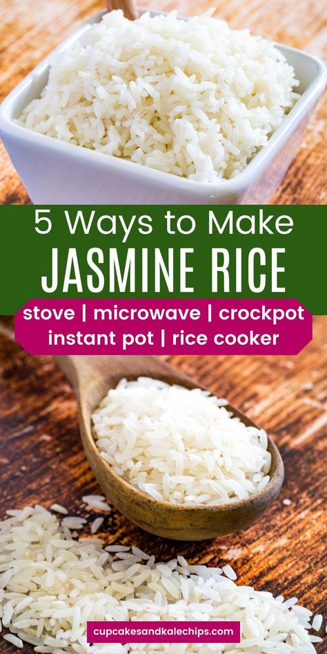 Recipes With Jasmine Rice, Cook Jasmine Rice, Perfect Jasmine Rice, Stovetop Rice, Rice In Crockpot, Rice In The Oven, Jasmine Rice Recipes, Flavorful Rice, Rice In The Microwave