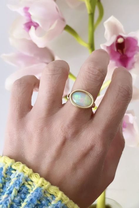 Opal Ring Bezel Set, Modern Opal Ring, Yellow Gold Opal Ring, Gold Opal Ring, Jewelry Opal, Ring Bezel, Opal Ring Gold, Bezel Ring, Modern Ring