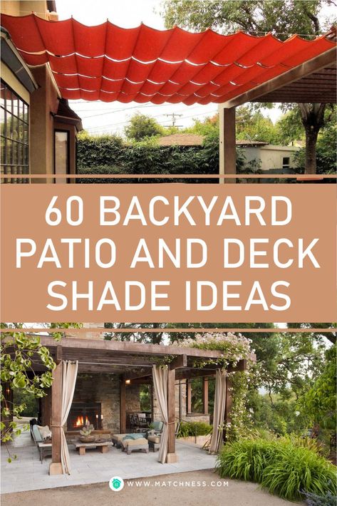 House Shade Ideas, Sunshades Patio Outdoor Shade, Shaded Patio Ideas, Shade Structures For Patio, Patio Shade Ideas Diy, Deck Covers Ideas Patio Shade, Sun Deck Ideas, Sunshade Ideas Outdoor Spaces, Shade Cloth Ideas Patio