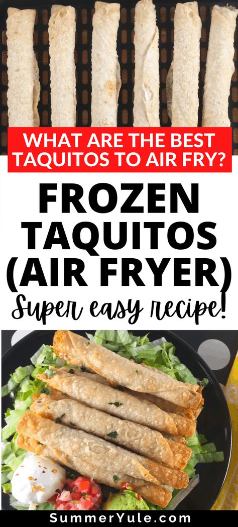 Frozen Taquitos In Air Fryer, Air Fry Taquitos, Airfryer Taquitos, Air Fryer Frozen Taquitos, Frozen Taquitos, November Recipes, Rolled Tacos, Recipe For Air Fryer, Frozen Rolls