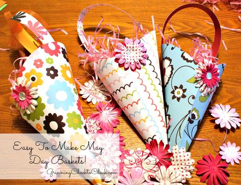 I love doing crafty items: maybe some of you know this from reading – but I used to love all thing paper. I used to sell Stampin’ Up! products and was a May Day Crafts, May Baskets, May Day Baskets, Diy Paper Art, Crafts For Adults, Paper Cones, Happy May, May Day, May Days