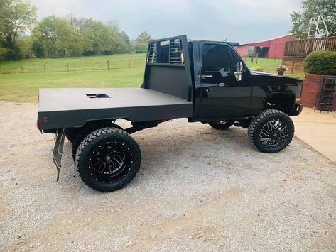 Squarebody Chevy Flatbed, Lifted Flatbed Trucks, Lifted Dually Trucks, Flatbed Truck Ideas, Chevy Flatbed, Diesel Pickup Trucks, Lettering Stickers, Welding Trucks, All Terrain Tires