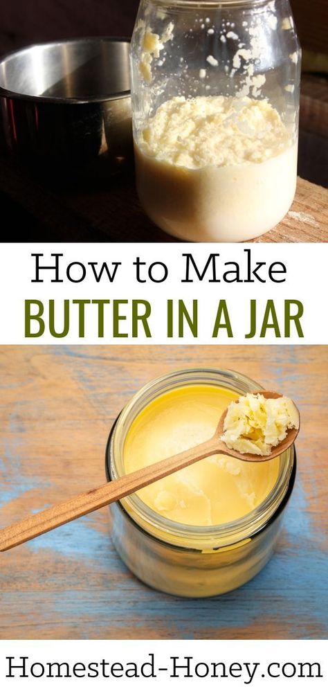 How To Churn Butter, Butter In A Jar, Make Your Own Butter, Homesteading Food, Make Pickles, Pasteurized Milk, Diy Butter, Butter At Home, Make Butter