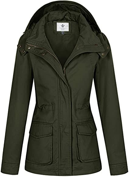 WenVen Women's Utility Hoodie Jacket Army Work Jackets Army Green S : Amazon.ca: Clothing, Shoes & Accessories Leather Jacket Outfit Spring, Womens Anorak Jacket, Parka Jacket Women, Summer Outfits Women Over 40, Womens Jackets Casual, Military Style Jackets, Leather Jacket Outfits, Anorak Jacket, Cotton Coat