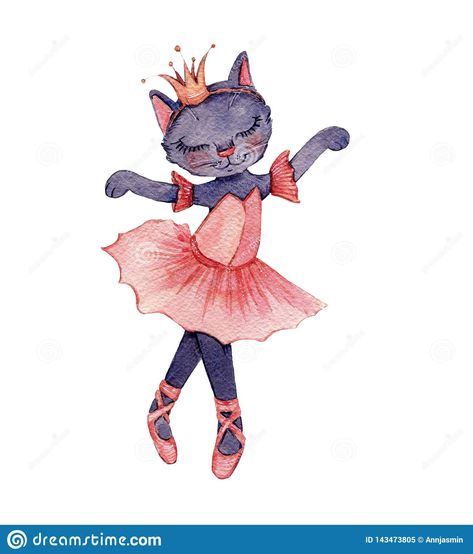 Ballerina Cat, Cute Ballerina, Clothes Illustration, Wearing A Crown, Png Illustration, Adorable Pictures, Cat Drawings, Top Cat, Golden Crown