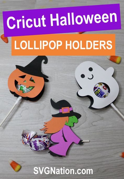 Halloween Lollipop Holders Svg Free, Halloween Lollipop Holders, Sucker Holder Svg, Halloween Before Christmas, Candy Holder Diy, How To Make Lollipops, Halloween Lollies, Lollipop Holder Svg, Halloween Handout