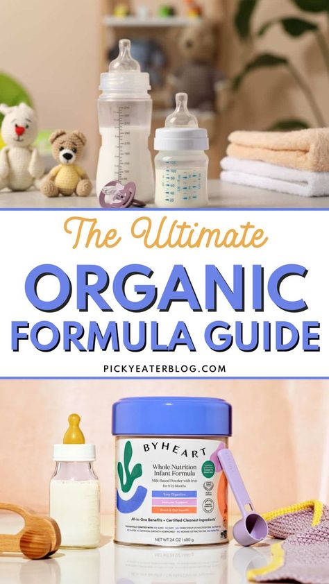 Discover The Ultimate Organic Formula Guide, your comprehensive resource for selecting the best organic formula for your little one. This guide breaks down key ingredients, top brands, and helpful tips for ensuring your baby receives the highest-quality nutrition. Whether you’re new to organic formulas or looking to switch, this guide provides all the insights you need to make an informed choice for your baby's health. Organic Baby Formula, Healthy Pantry, Formula Milk, Picky Eaters Kids, Healthy Baby Food, Homemade Baby Food, Baby Formula, Healthy Babies, Picky Eater Recipes