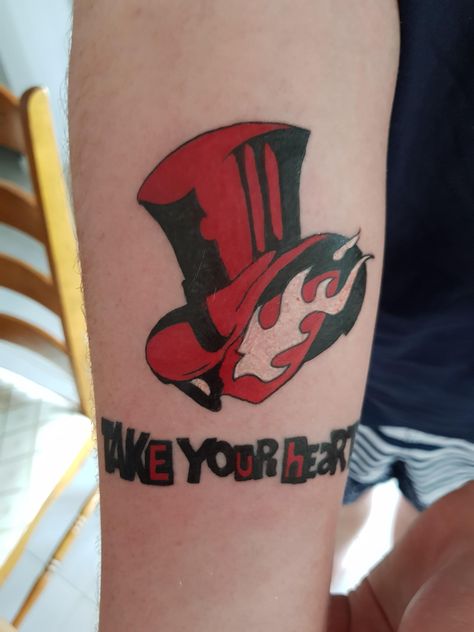 Persona 4 Tattoo, Persona 5 Tattoo Ideas, Swaggy Tattoos, Persona 5 Tattoo, Persona Tattoo, Tat Placement, 5 Tattoo, 9 Tattoo, Unique Tattoos For Men