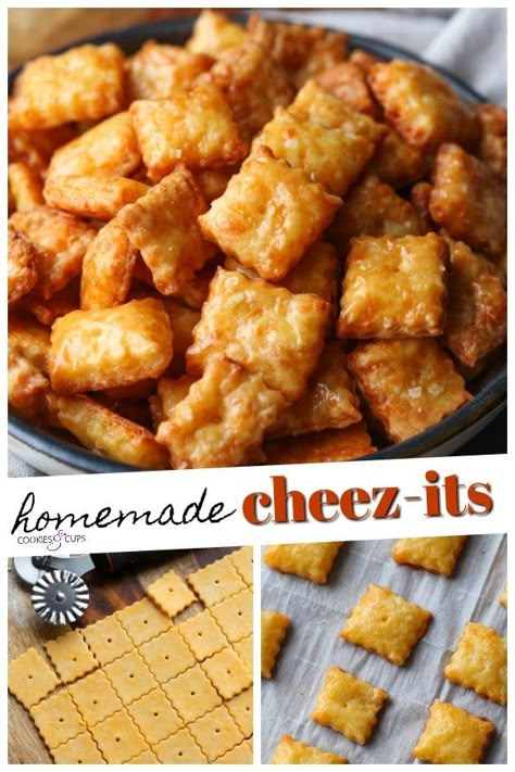 Homemade Cheddar Crackers Pioneer Woman, Baked Cheddar Crisps, Homemade Saltine Crackers, Crackers Homemade, Cheez Its, Homemade Cheez Its, Homemade Crackers Recipe, Savory Snack Recipes, Homemade Cheese Crackers