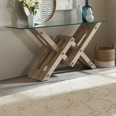 Hooker Furniture Affinity Console Table | Wayfair.ca Reclaimed Wood Console Table, Console Table Wood, Industrial Console Tables, Glass Console Table, Modern Craftsman, Boutique Collection, Wood Console Table, Hooker Furniture, Wood Console