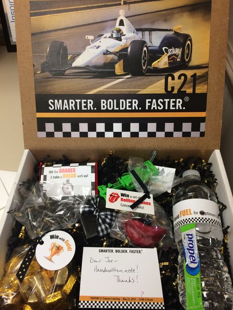 Gift box for Indy 500 Racing Event. Raffle Basket, Indy 500, Feeling Special, Gift Box, Gifts