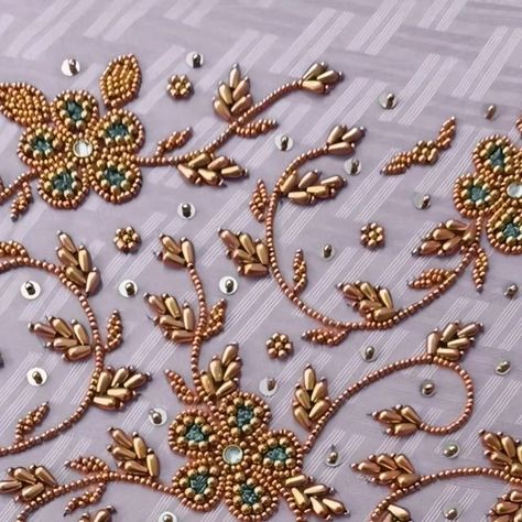 Copper Bead Aari Work Blouse, Heavy Aari Work Blouse Designs, Anti Design, Aari Blouses, Chudidhar Neck Designs, Peacock Embroidery Designs, Eagle Images, Hand Work Design, Aari Designs