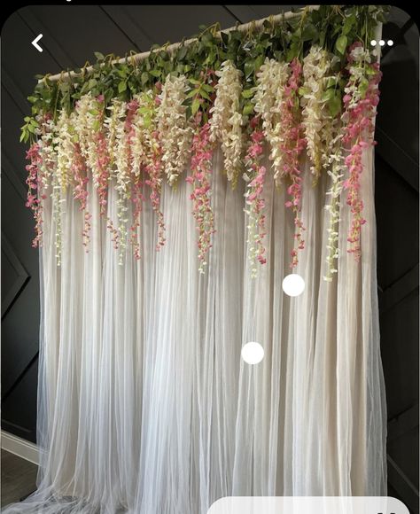 Curtains With Led Lights, Backdrop Curtain Ideas, Simple Wedding Reception Decorations, Simple Wedding Reception, Simple Stage Decorations, Wedding Background Decoration, Ganpati Decoration Design, Desi Wedding Decor, Wedding Planning Decor