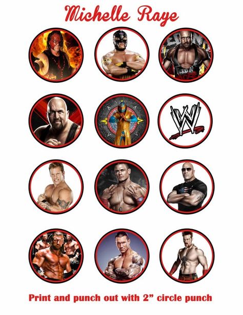 WWE printable cupcake toppers | Printable WWE Cupcake Toppers Birthday Party DIY John Cena The Rock Wrestlemania Party, John Cena Birthday, Wwe Cake, Wwe Coloring Pages, Wrestling Birthday Parties, Wrestling Cake, Wrestling Birthday, Wrestling Party, Wwe Birthday Party