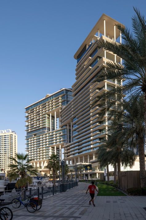 Gallery of The Lana and The Lana Residences, / Foster + Partners - 1 Waterfront Architecture, Skyline Image, California Architecture, Walled Courtyard, Hollywood Tower, Foster Partners, Mix Use Building, Tower Block, Architecture Landmark