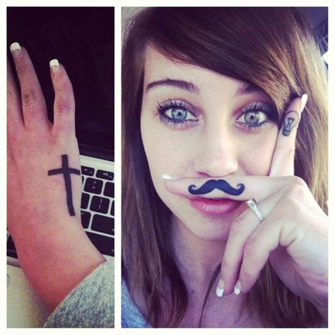 Mustache tattoo Girls With Mustaches, Mustache Tattoo On Finger, Women With Mustaches, Mustache Tattoo, Tattoo On Finger, Tattoo For Boyfriend, Knuckle Tattoos, Tattoo Prices, Cool Tattoos For Guys